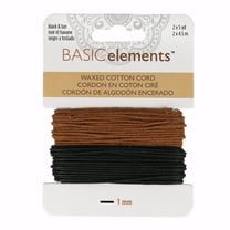 The Beadsmith Waxed Cotton Cord Set – Black & Tan, 1mm, 5 Yds Each (Total 10 Yards)