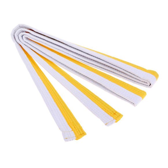 Taekwondo Belt Karate Martial Arts Aikido Double Wrap Karate Belt Belt White and Yellow
