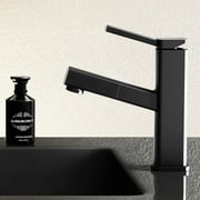 KAIYING Bathroom Sink Faucet with Pull-Out Sprayer, Single Handle, Rotating Spout, Suitable for RV & Utility Bar Sink