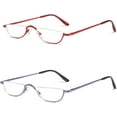 thumbnail image 1 of GFDYREE Half Reading Glasses Half Rim Metal Frame Glasses Spring Hinge Readers for Men and Women, 1 of 7