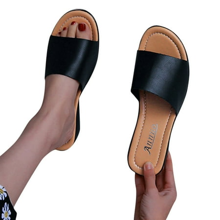 

NECHOLOGY Bear Slippers Women Sandals Large Size Color Open Summer Casual Fashion Wedge And Bunny Slippers Women Size 12 Black 9