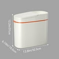 thumbnail image 3 of Narrow Slim Fit Trash Can W/Lid - Odor Proof Bathroom Shower Waste Bin for Small Spaces & Tight Corners, 13*12*6 Inches, PRYESS, 3 of 8