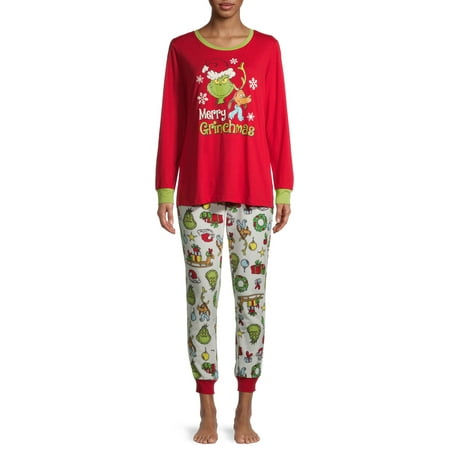 Matching Family Christmas Pajamas Women's Grinch 2-Piece Pajama Set