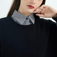thumbnail image 3 of LoudSung Fake Collar Detachable Blouse False Collar Half Shirts Collar Plaid Grey Designed Top Elegant for Women Girls, 3 of 7