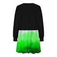 thumbnail image 5 of Robes de Soirée pour Femmes Robe Chandail en Molleton Surdimensionnée Patchwork Imprimé Manches Longues Col Rond Décontracté Plissée Mini Robes S-25 Vert S, 5 of 5