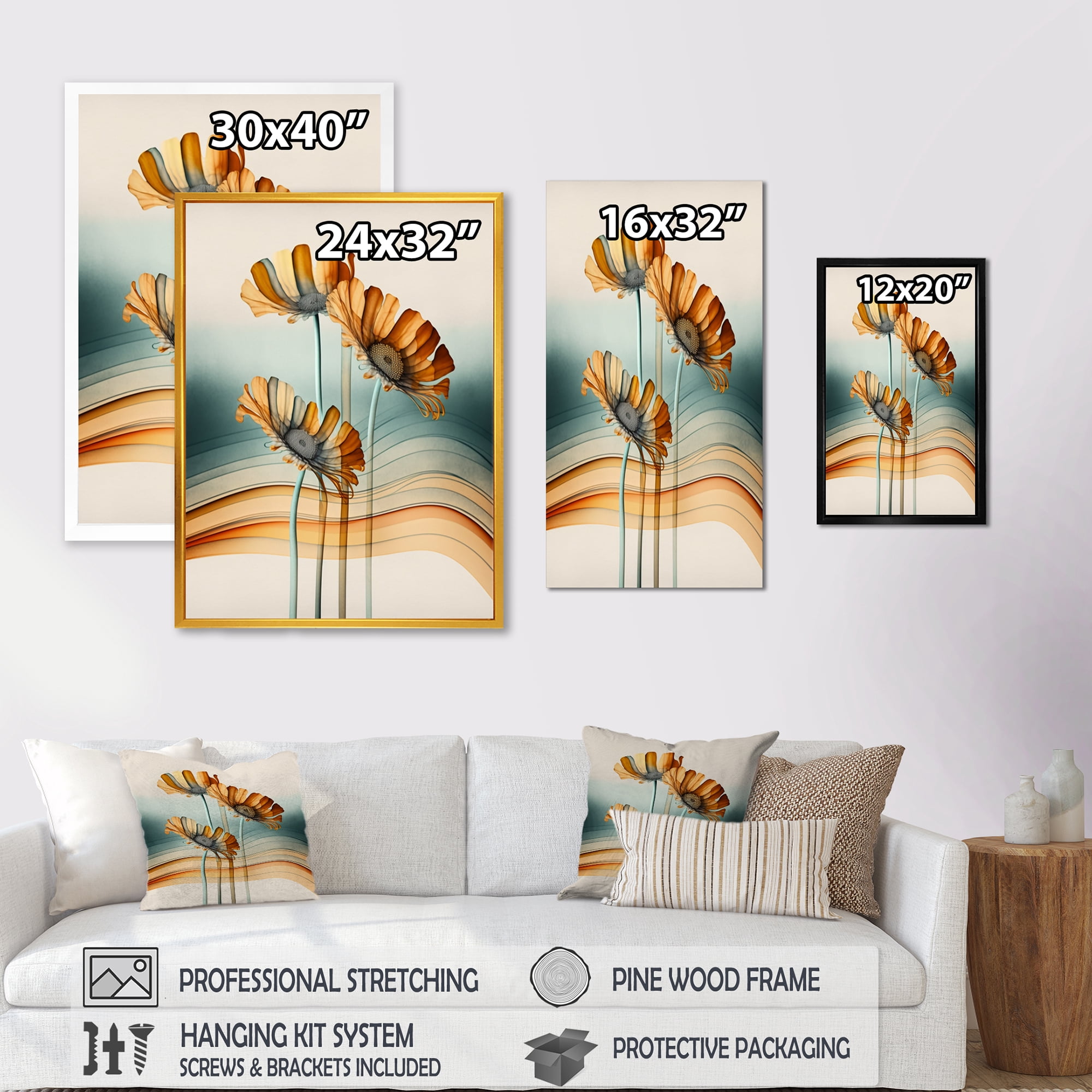 Designart Hyperrealistic Daisy Flowers V Canvas Wall Art