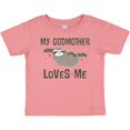 thumbnail image 3 of Inktastic My Godmother Loves Me Girls Sloth Girls Baby T-Shirt, 3 of 5