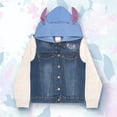 thumbnail image 3 of Disney Lilo & Stitch Minnie Mouse Girl's Hoodie Jean Jacket with Ears - Fashion Hooded Denim Jacket for Kids (Size 4-12), 3 of 7
