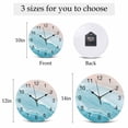thumbnail image 6 of Wall Clock Teal Blue Ocean Waves Clocks PVC Silent Non-Ticking Battery Operated Decorative Ombre Beach Spray Round Clock for Home Living Room Kitchen Bedroom Office School Wall Decor 14 Inch, 6 of 9