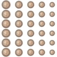 thumbnail image 1 of 30 botones dorados para blazer, 5 tamaños, 1 agujero, de aleación de zinc, para trajes, chaquetas deportivas, uniformes, chaquetas redondas planas, agujero de 2 mm., 1 of 9