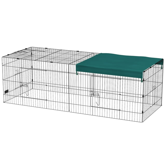 CoSoTower Cage pour Petits Animaux avec Toit, Usage Intérieur/extérieur, pour Poules, Lapins, Chinchillas, 87 Pouces x 34 Pouces x 28 Pouces, Vert