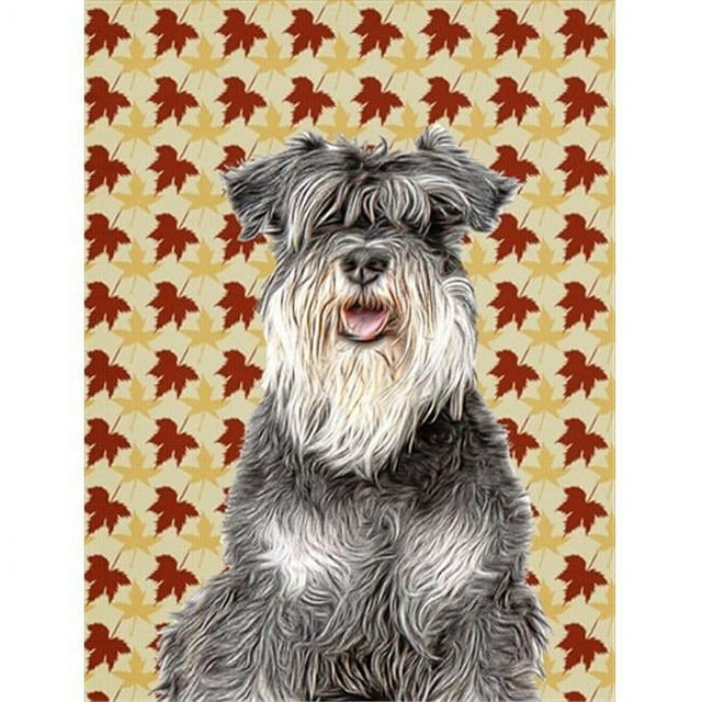 Carolines Treasures KJ1206CHF Automne Feuilles Schnauzer Drapeau Toile Maison Taille