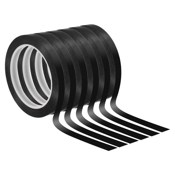 Uxcell 3/8" Graphic Tape for Crafting and Creating Lines Borders, Black, 6 pack