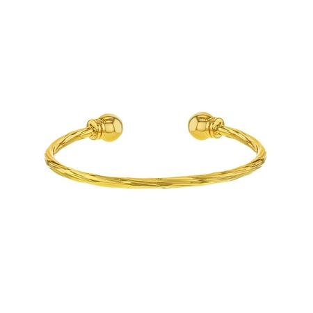 Seiko Gold Plated Bracelet - 18k Yellow Gold Plated Twisted Cable Cuff Baby Bracelet Newborn