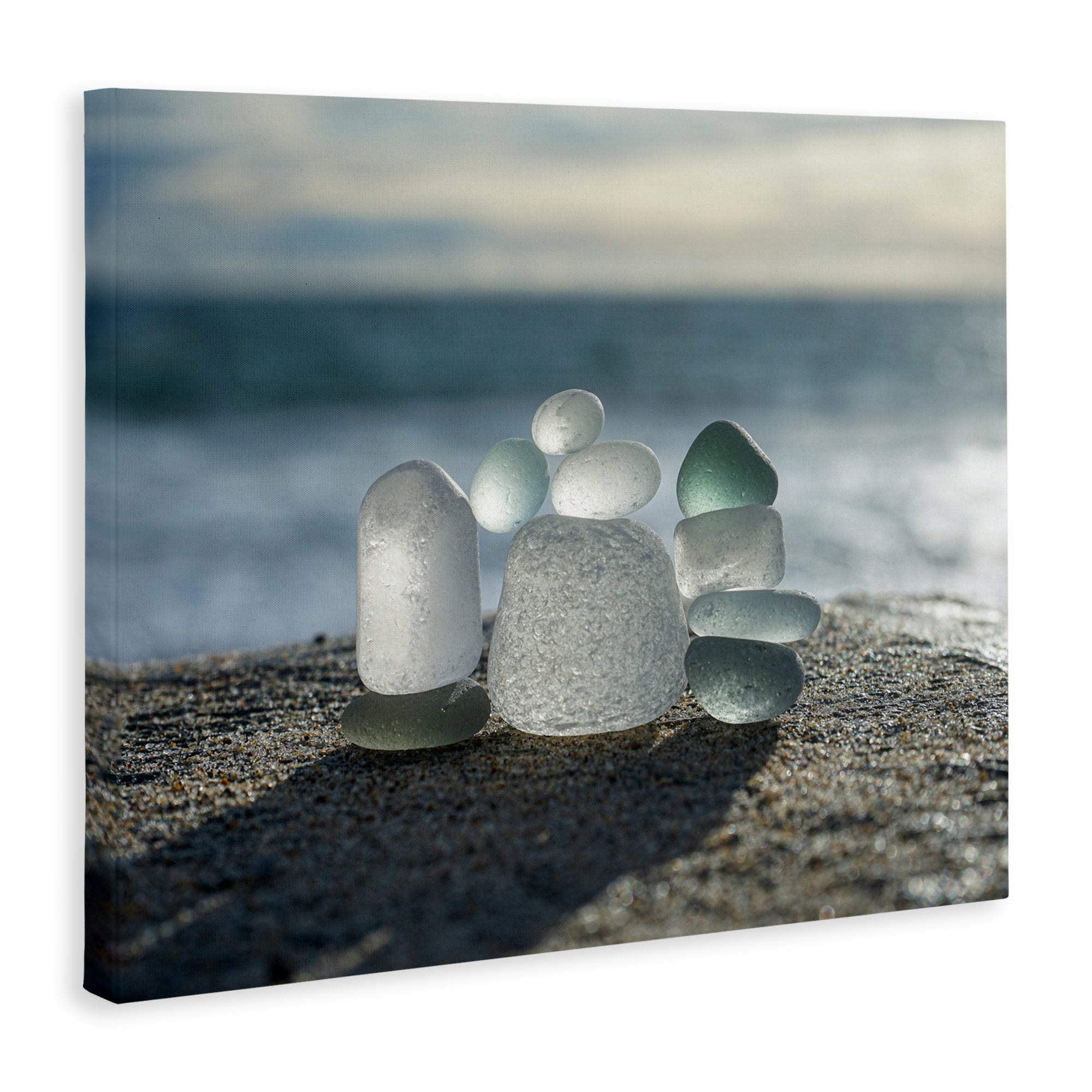 Stupell Industries Balancing Sea Glass Pebbles Canvas Wall Art, design by LMarie Allen