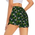 thumbnail image 4 of Picia Tropical Leaves1 Pattern Women's 2 in 1 Athletic Running Shorts High Waisted Workout Casual Gym Sweat Shorts with Comfy Liner Zipper Pockets-XX-Large, 4 of 9