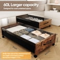Wooden Under Bed Storage with Wheels, Rolling Under the Bed Storage ...