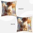 thumbnail image 3 of Fotbe Rainbow English Cocker Spaniel Pattern Velvet Decorative Throw Pillow Covers with Elegant Piping, Soft Plush Cushion Cover for Sofa, Bed, Car, Office-18"x18", 3 of 8