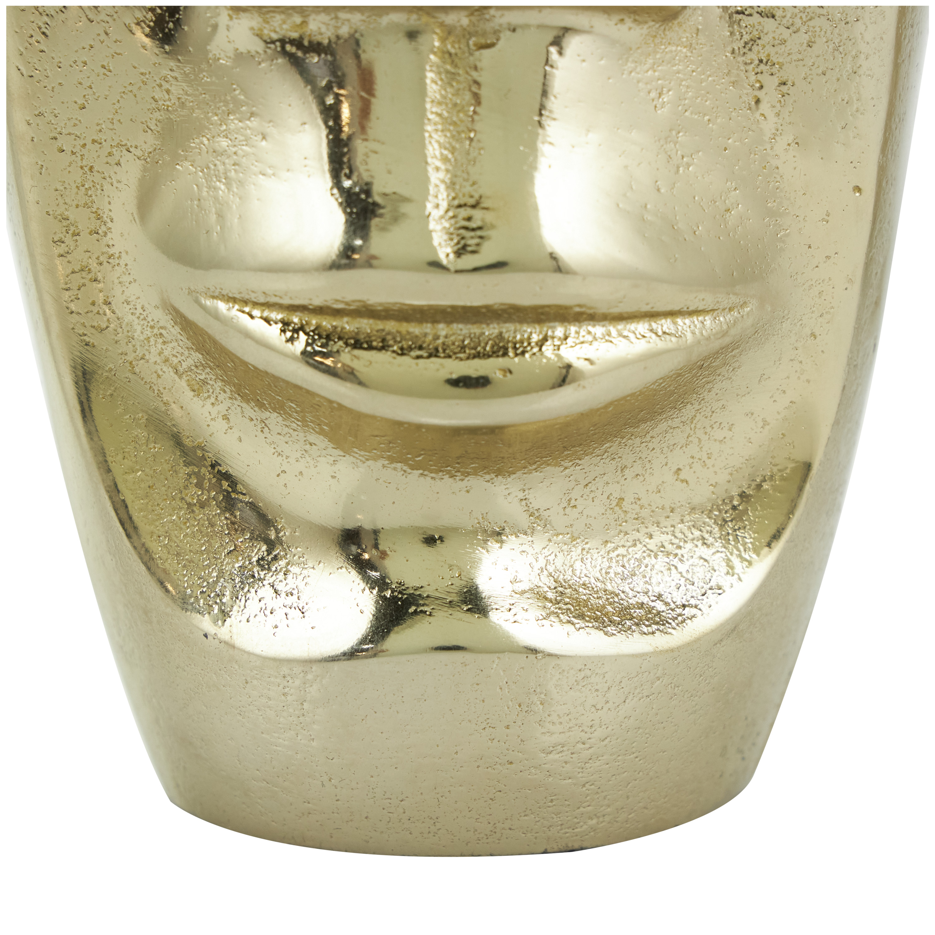 DecMode 16", 12"H Face Gold Aluminum Vase with Abstract Details, Set of 2