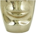 thumbnail image 4 of DecMode 16", 12"H Face Gold Aluminum Vase with Abstract Details, Set of 2, 4 of 14