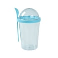 thumbnail image 1 of (400ml azul con cuchara) Taza de avena de doble capa/taza de desayuno/taza de ensalada de yogur material plástico PP, 1 of 5