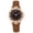 Brown, variant on Womens Quartz Wrist Watch Fashion Rhinestone Bezel Watch Round Starry Dial Watch Leather Strap Dress Watch