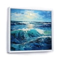 thumbnail image 2 of Designart "Teal Blue Ocean Coastal Charm Pointillism" Nautical & Beach Floater Framed Canvas Wall Art, 2 of 7