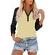 thumbnail image 2 of Ropa de trabajo para mujer,Camiseta raglán con cuello en V para mujer, manga 3/4, blusa informal de cuello redondo para estar en casa, sopatenor, 2 of 9
