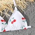 thumbnail image 5 of Girls 3-Piece Cherry Print Tankini Swimsuit Set with Swim Skirt Cover-Up, Adjustable Halter, Quick Dry Nylon Spandex, White, Sizes 7-16,Size 13-14T, 5 of 9