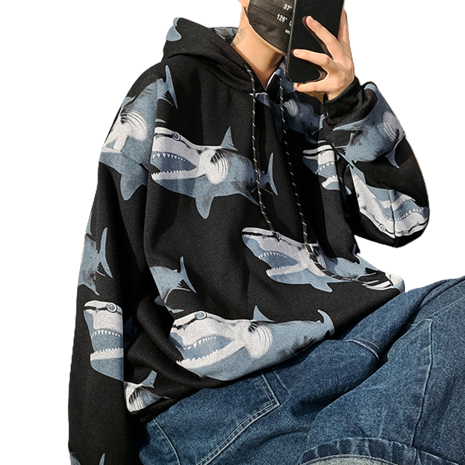 thick drawstring hoodie