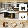 thumbnail image 4 of Harper & Bright Designs Modern White Coffee Table Set of 2, Wood Center Table with End Table, Square Coffee Table with Storage for Living Room, 4 of 12