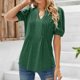 thumbnail image 4 of Mujeres sueltas casual manga corta cuello pico sólido casual blusa camiseta túnica tops Fridja  ghk5157, 4 of 9