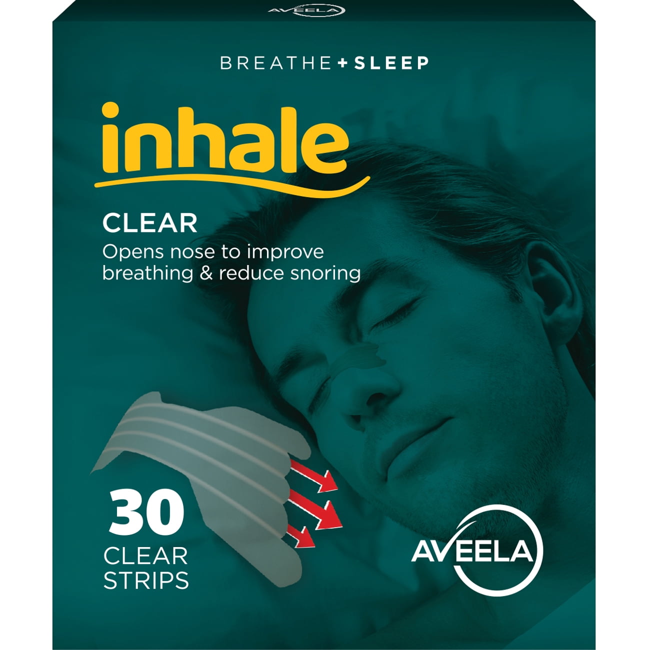 Aveela Inhale Clear Nasal Strips, DrugFree Relief of Nasal Congestion