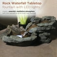 thumbnail image 5 of Alpine Corporation 9" Tall Indoor/Outdoor River Rock Waterfall Tabletop Electric Fountain with LED Lights, 5 of 12