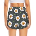 thumbnail image 3 of Picia Cute Poached Eggs Pattern Women's 2 in 1 Athletic Running Shorts High Waisted Workout Casual Gym Sweat Shorts with Comfy Liner Zipper Pockets-Medium, 3 of 9
