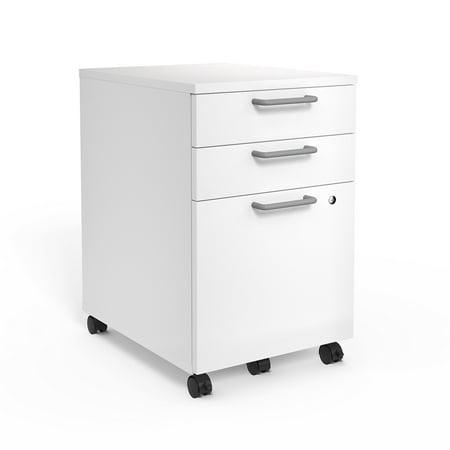 Union & Scale Essentials Mobile Pedestal File 3-Drawers White UN56980