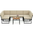 thumbnail image 2 of Costway 6 PCS Outdoor Sectional Sofa Set Metal Conversation Set with Bungee Rope Seat, 2 of 10