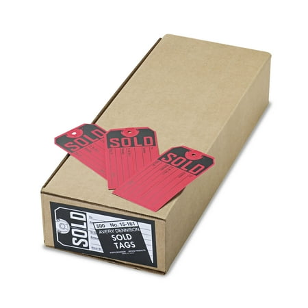 

Avery-Sold Tags Paper 4.75 x 2.38 Red/Black 500/Box