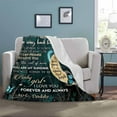 thumbnail image 3 of LHSHID Personalized Love Name Message Text Blanket to My Daughter from Mom and Dad You are My Sunshine Baby Girl Moon Butterfly Custom Hug Blanket Gifts, 3 of 5