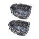 thumbnail image 2 of 2pcs platos de agua reptiles tazones de comida alimentación de platos pequeños tazones de terraium de roca de resina para tortuga de dragón barbudo Rectángulo, 2 of 8