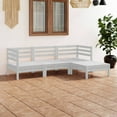 thumbnail image 1 of vidaXL 4 Piece Garden Lounge Set Solid Pinewood White, 1 of 5