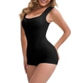 thumbnail image 4 of INSPIRE CHIC Mother's Day Women's Crotch Hook Closure Bodysuits Padded Wide Straps Butt-Lifter Tummy Control Invisible Tank Jumpsuits S Black, 4 of 5