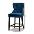 thumbnail image 3 of Baxton Studio Blue Upholstered and Brown Finished Wood 2-Piece Stool Set, 3 of 9