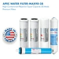 thumbnail image 2 of APEC Water Systems FILTER-MAX90-38 US Made 90 GPD Complete Replacement Set for Ultimate Series Reverse Osmosis Water Filter System with 3/8" D Tubing Quick Dispense , White, 2 of 8