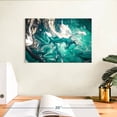 thumbnail image 3 of Elephant Stock Abstract Teal Wall Art - Horizontal Canvas Wall Art - Living Room Wall Decor - Abstract Canvas - Teal And Turquoise Decor - 12" x 8", 3 of 8