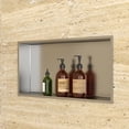 thumbnail image 3 of Logmey 24" x 12" Wall Mounted Bathroom Shower Niche Stainless Steel Bathroom Shelves for Living Room,Washroom in Brushed Nickel, 3 of 8