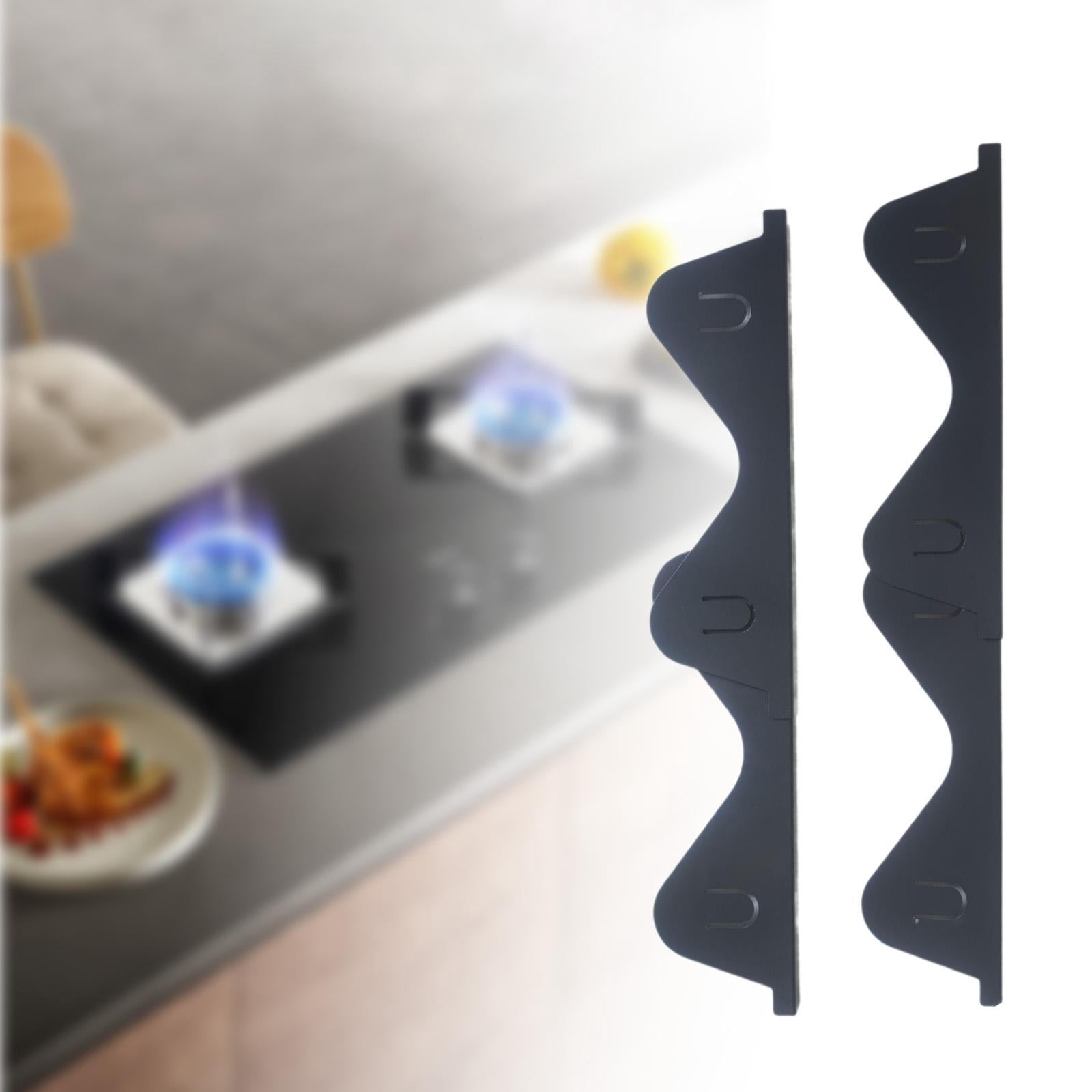 TISHITA Stoves Counter Cover Oven Filler Stainless Steel Range Office Desk Seals Heat Resistant Side Guards Fills Gaps Kitchen Filler black