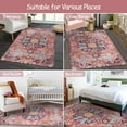 thumbnail image 5 of Wonnitar 3'x5' Bohemian Medallion Area Rug,Bedroom Rug Soft Throw Printed Bathroom Kitchen Entry Foyer Mat, Vintage Non-Slip Washable Carpet for Front Door Laundry Room Bath Office, 5 of 7