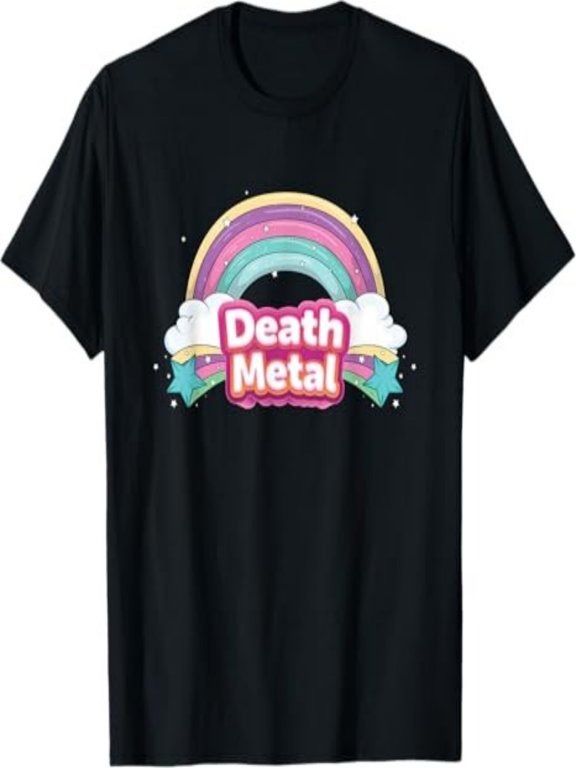 Death Metal Funny Cute Rainbow Rocker Band Gift T-Shirt