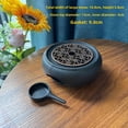 thumbnail image 1 of Multifunctional Black Ceramic Candle Warmer Set 3 Hole Drum Design, Purple D Pad Candle Holder for Flower Tea, Home Kitchen Tea Room Use Heat Resistant, 1 of 6